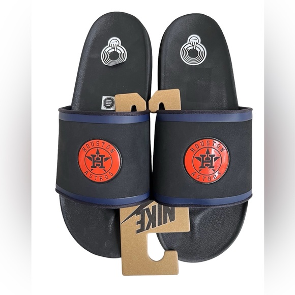 Houston Astros MLB NIKE SLIDES FLIP FLOP DH6978 Mens Comfy Sandals SIZE 15 New - Picture 3 of 9
